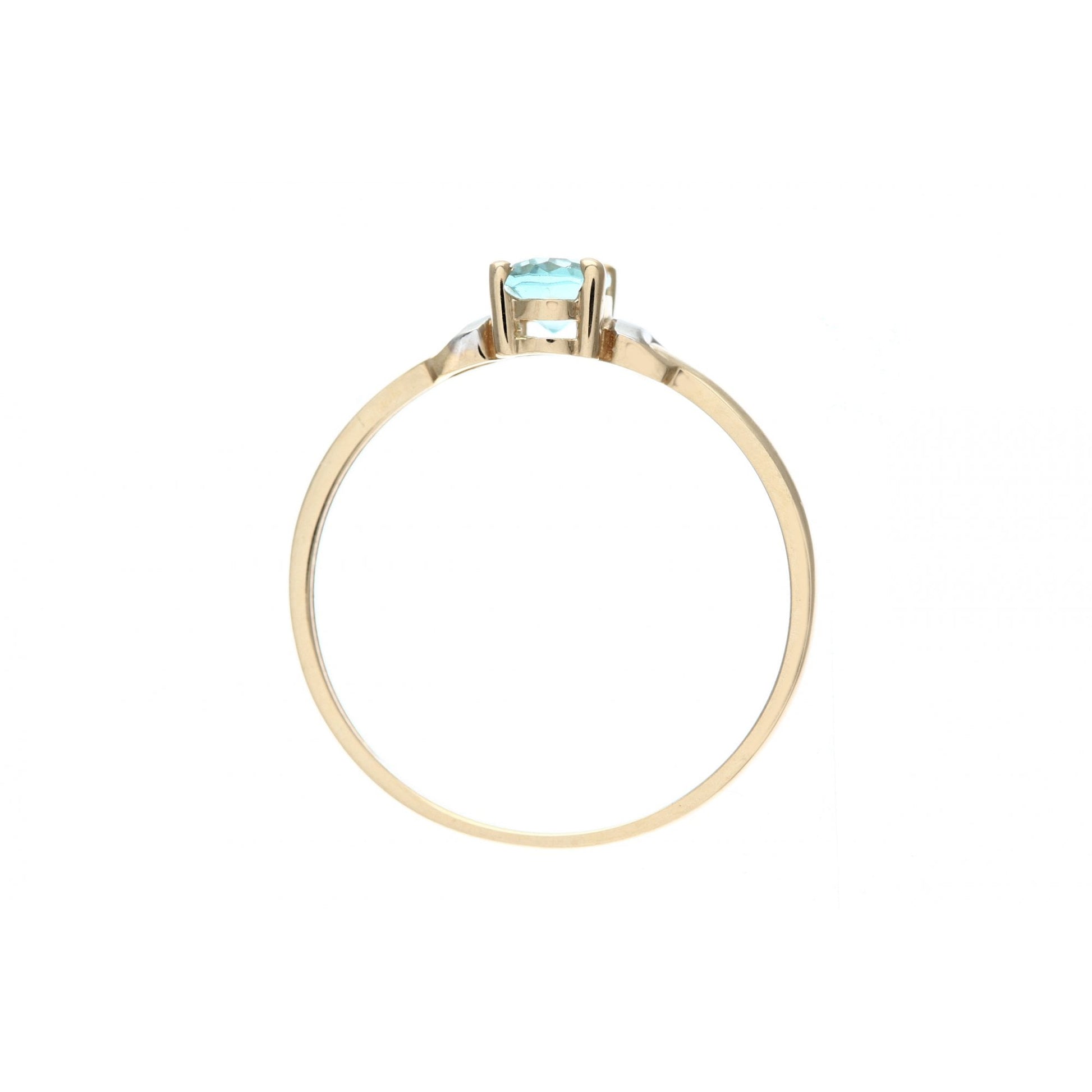 SPARKLD 9ct Yellow Gold CZ Aquamarine Ring
