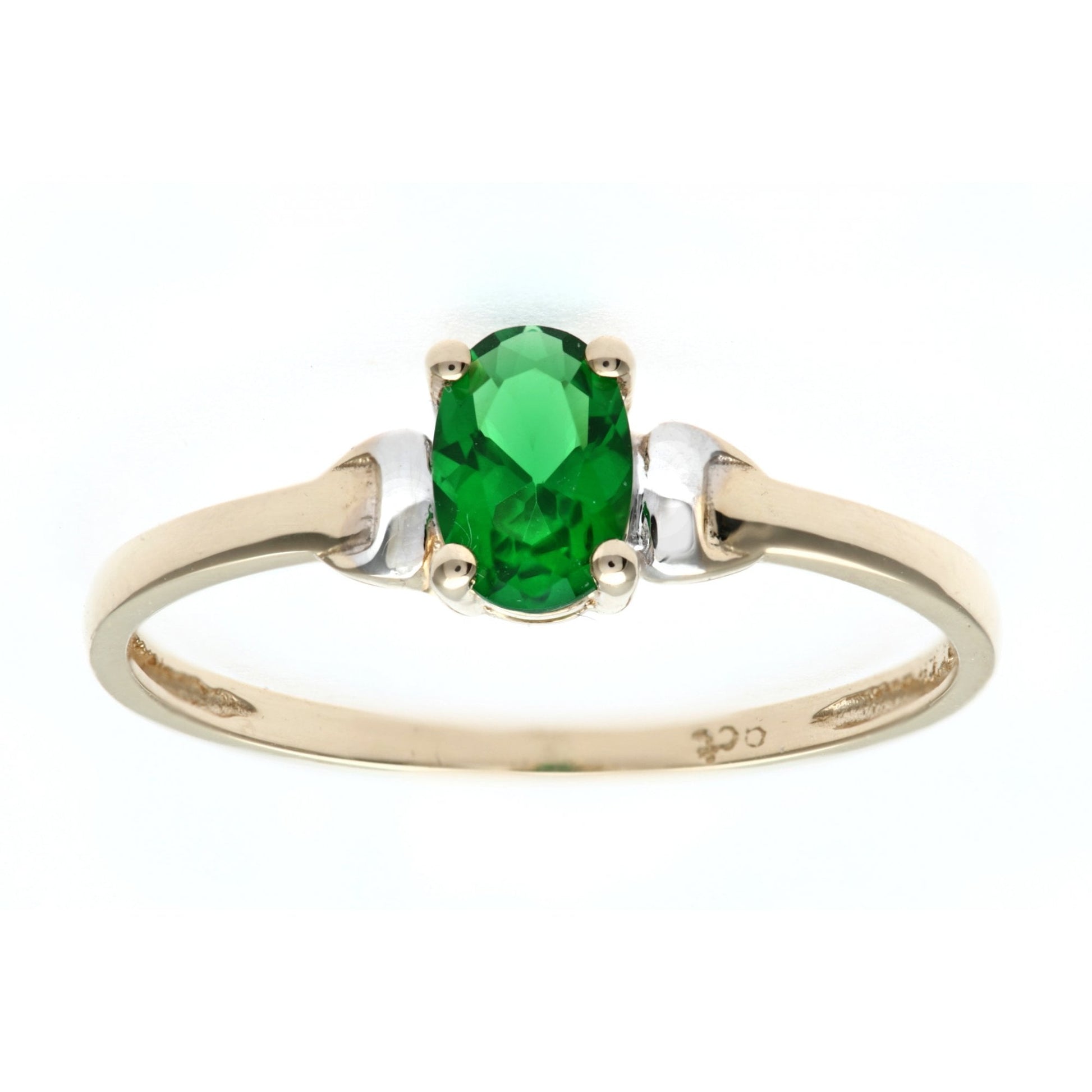 SPARKLD 9ct Yellow Gold CZ Emerald Ring