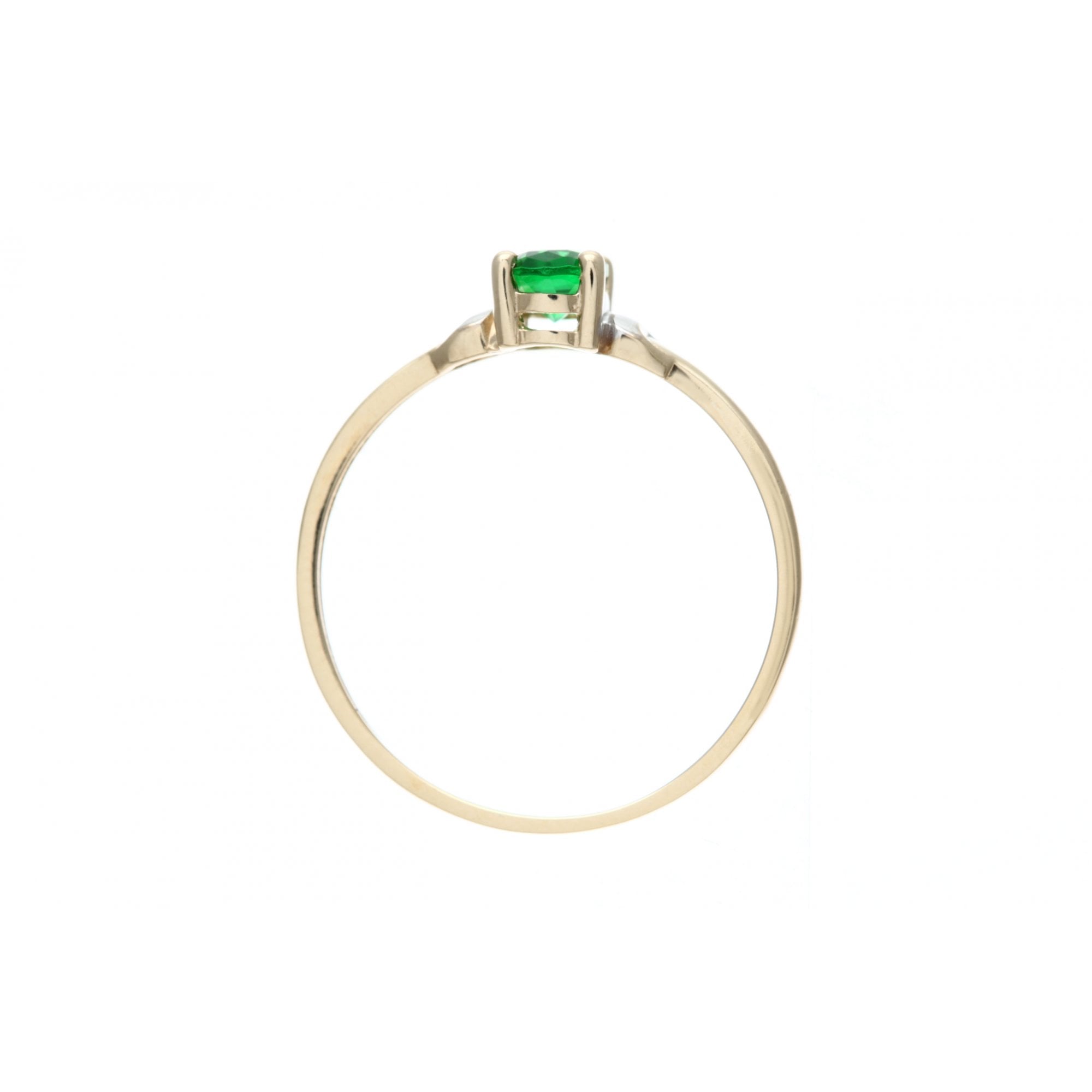 SPARKLD 9ct Yellow Gold CZ Emerald Ring