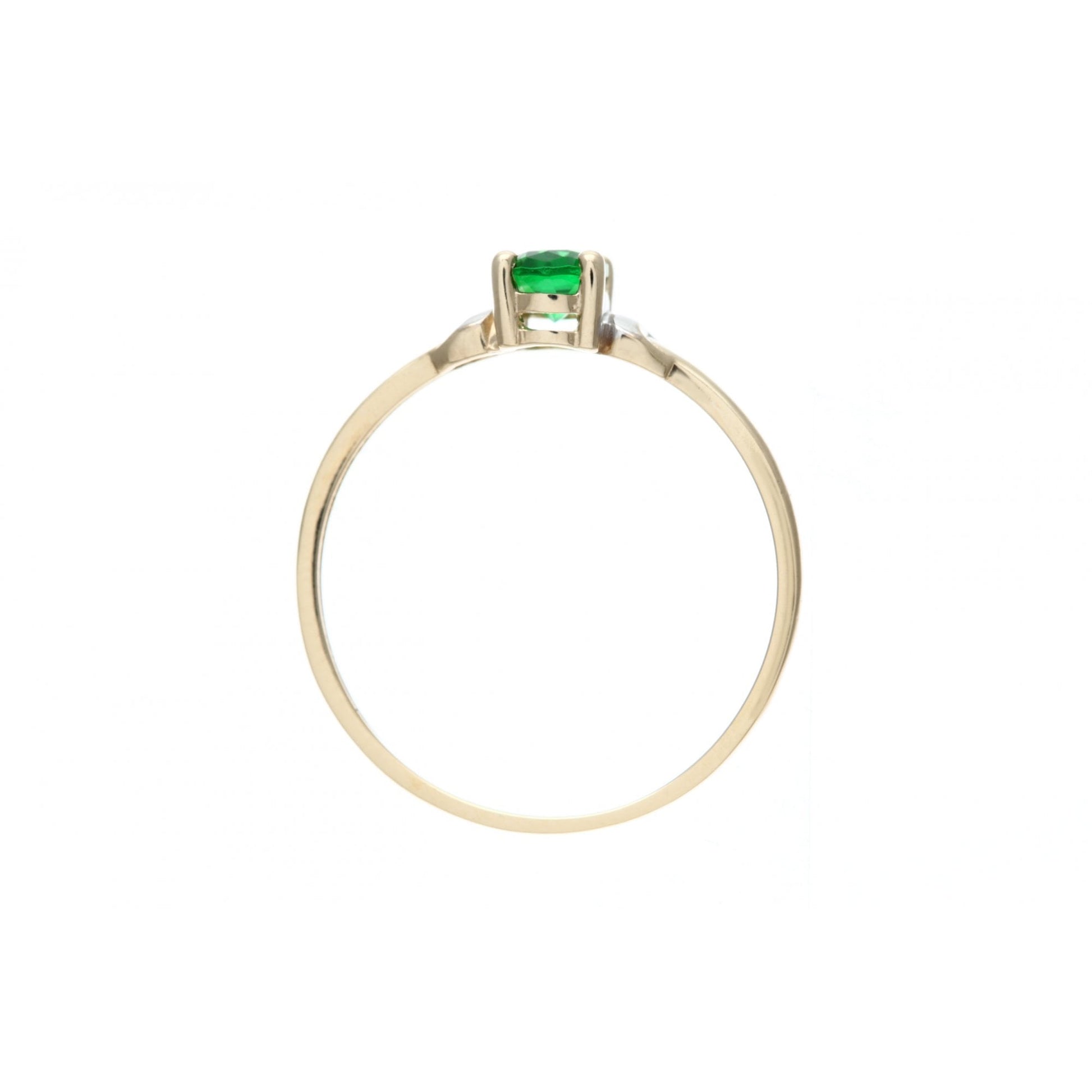 SPARKLD 9ct Yellow Gold CZ Emerald Ring