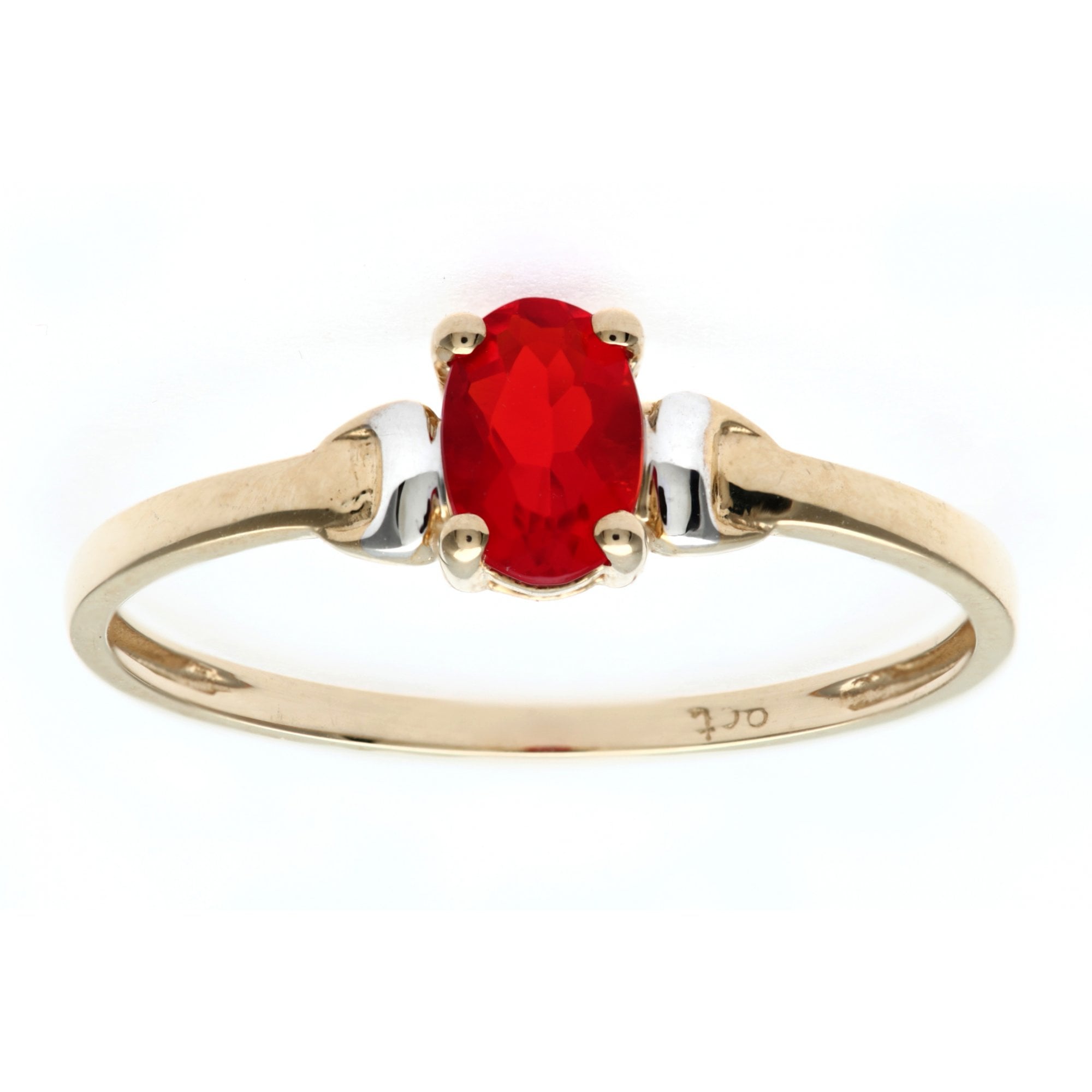SPARKLD 9ct Yellow Gold CZ Ruby Ring