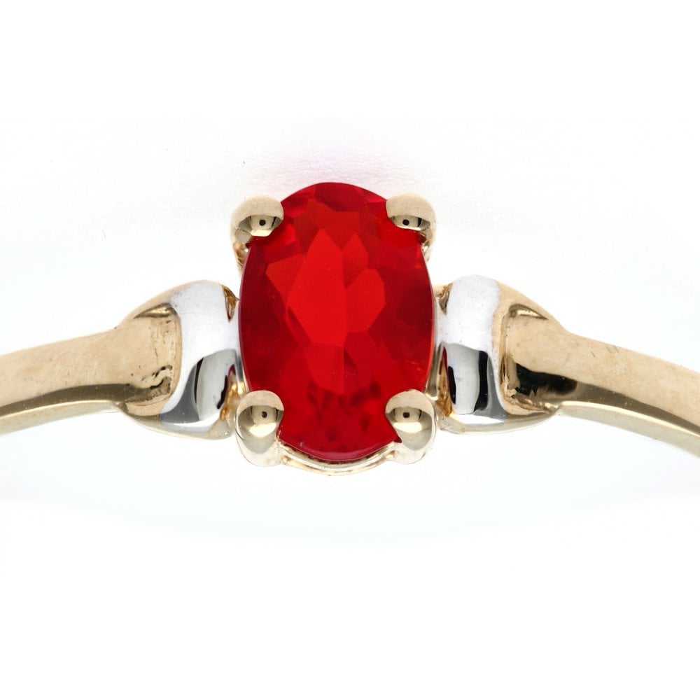 SPARKLD 9ct Yellow Gold CZ Ruby Ring