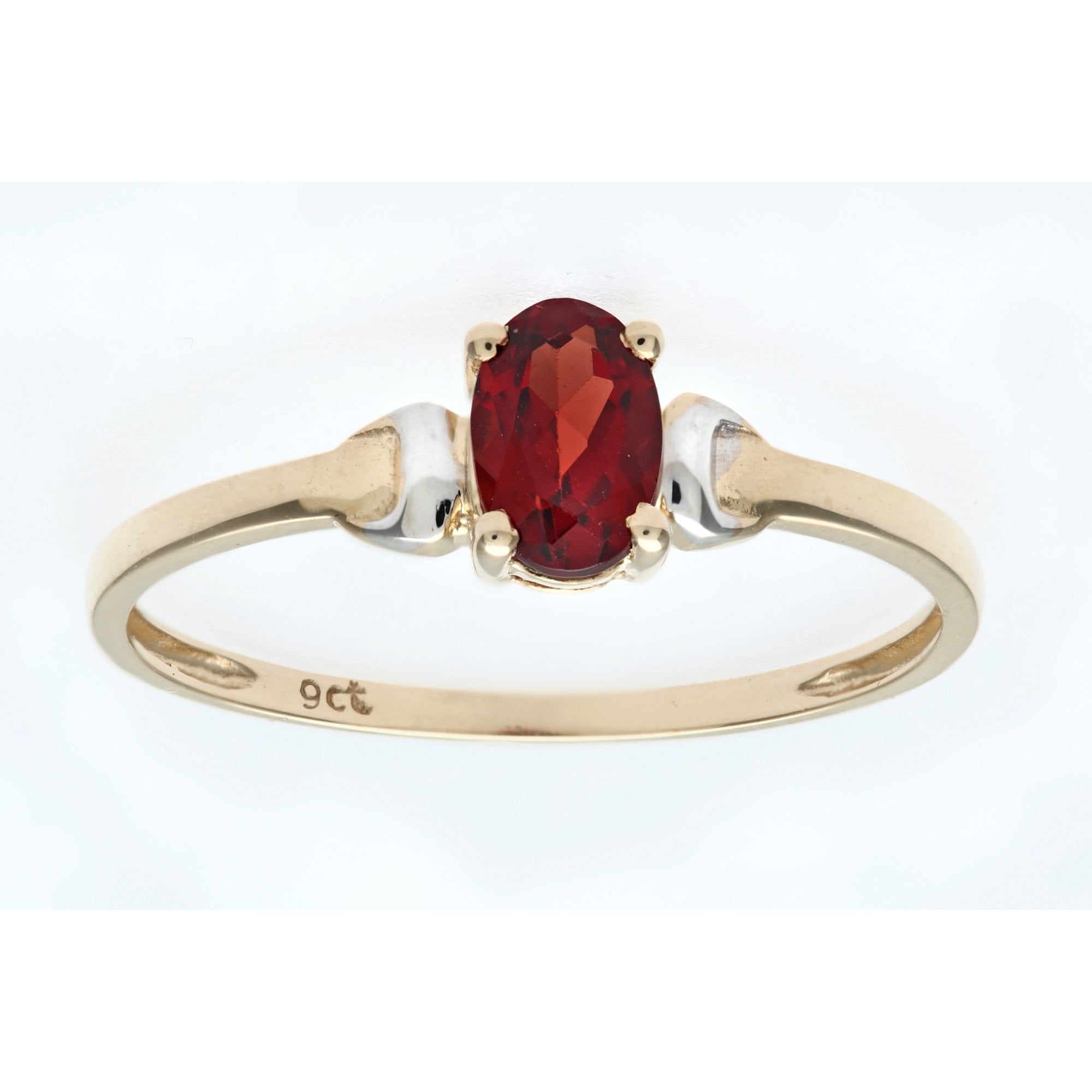 SPARKLD 9ct Yellow Gold Garnet Ring
