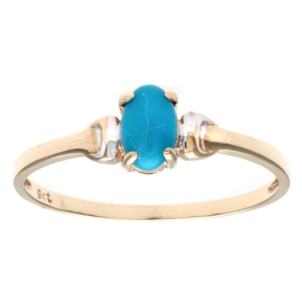 SPARKLD 9ct Yellow Gold Turquoise Ring