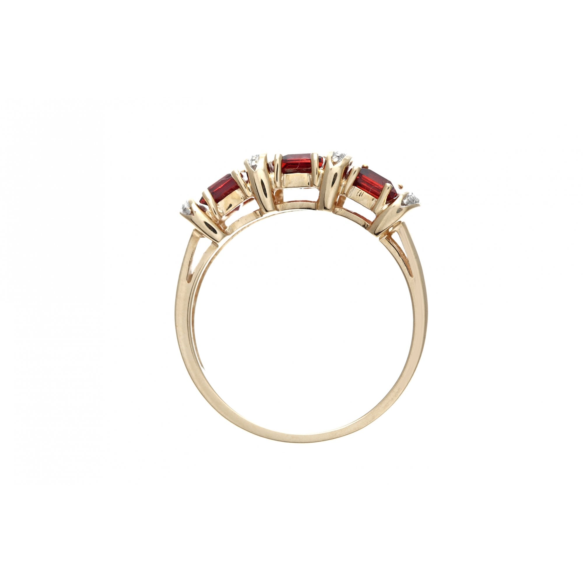 SPARKLD 9ct Yellow Gold Garnet & 0.02ct Diamond Eternity Ring