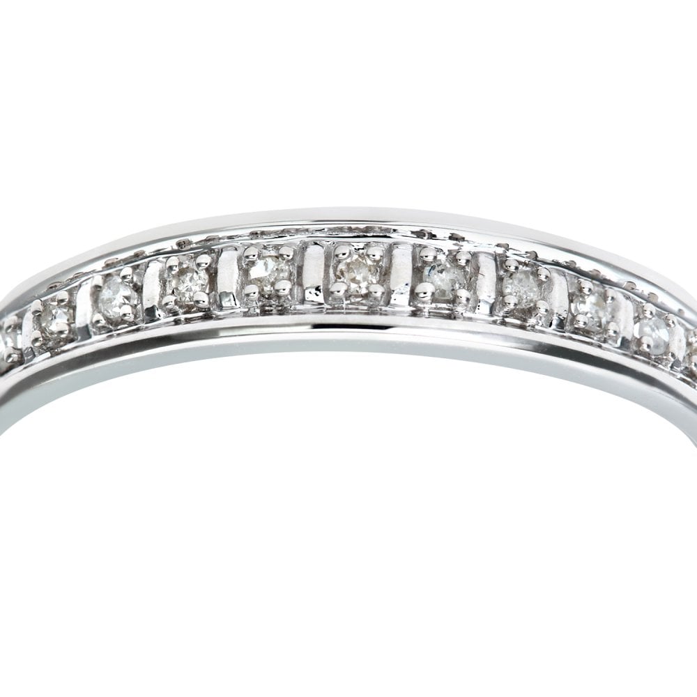 SPARKLD 9ct White Gold 0.05ct Diamond Eternity Ring