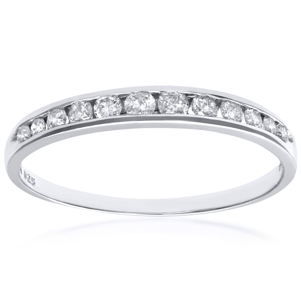 SPARKLD 9ct White Gold 0.25ct Diamond Eternity Ring