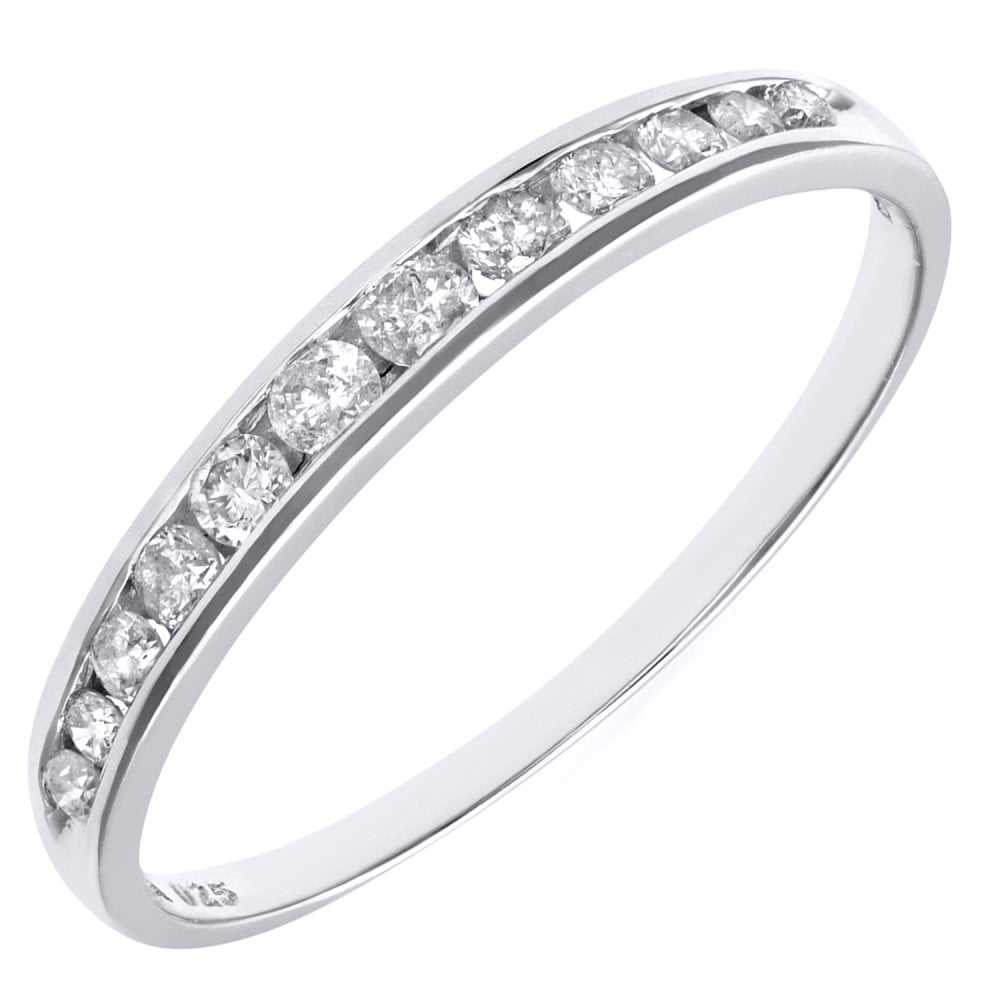 SPARKLD 9ct White Gold 0.25ct Diamond Eternity Ring