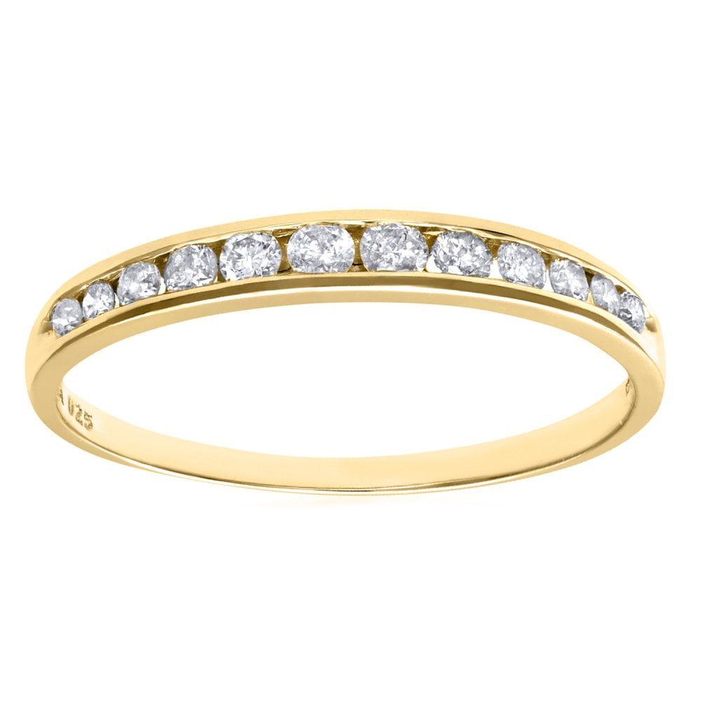 SPARKLD 9ct Yellow Gold 0.25ct Diamond Eternity Ring