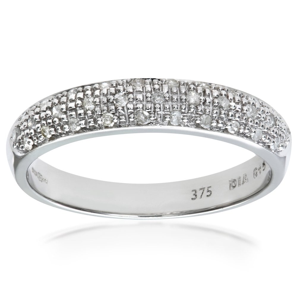 SPARKLD 9ct White Gold 0.15ct Diamond Eternity Ring