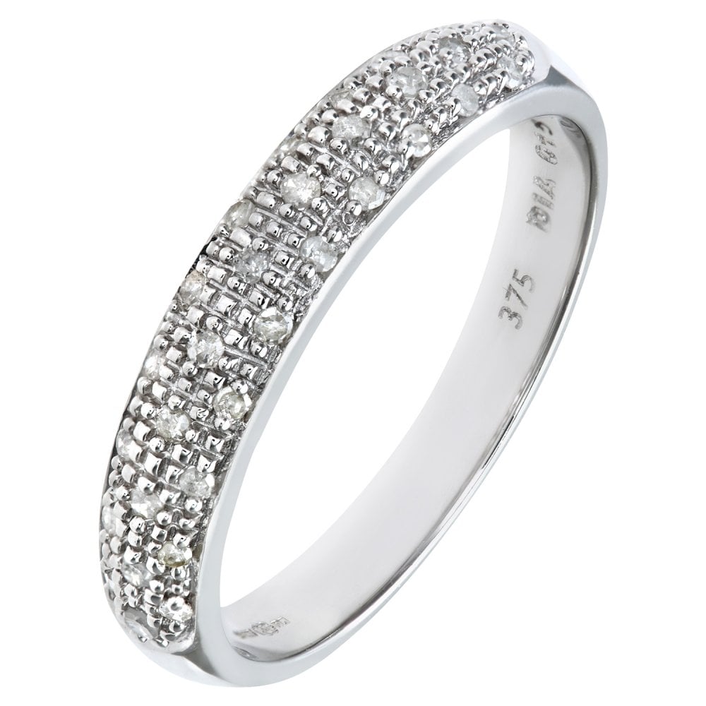 SPARKLD 9ct White Gold 0.15ct Diamond Eternity Ring
