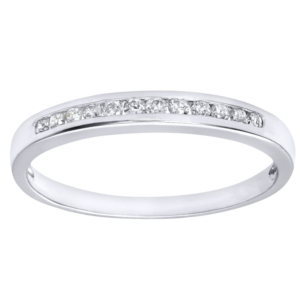 SPARKLD 9ct White Gold 0.15ct Diamond Eternity Ring