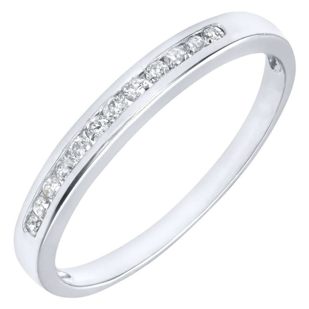 SPARKLD 9ct White Gold 0.15ct Diamond Eternity Ring
