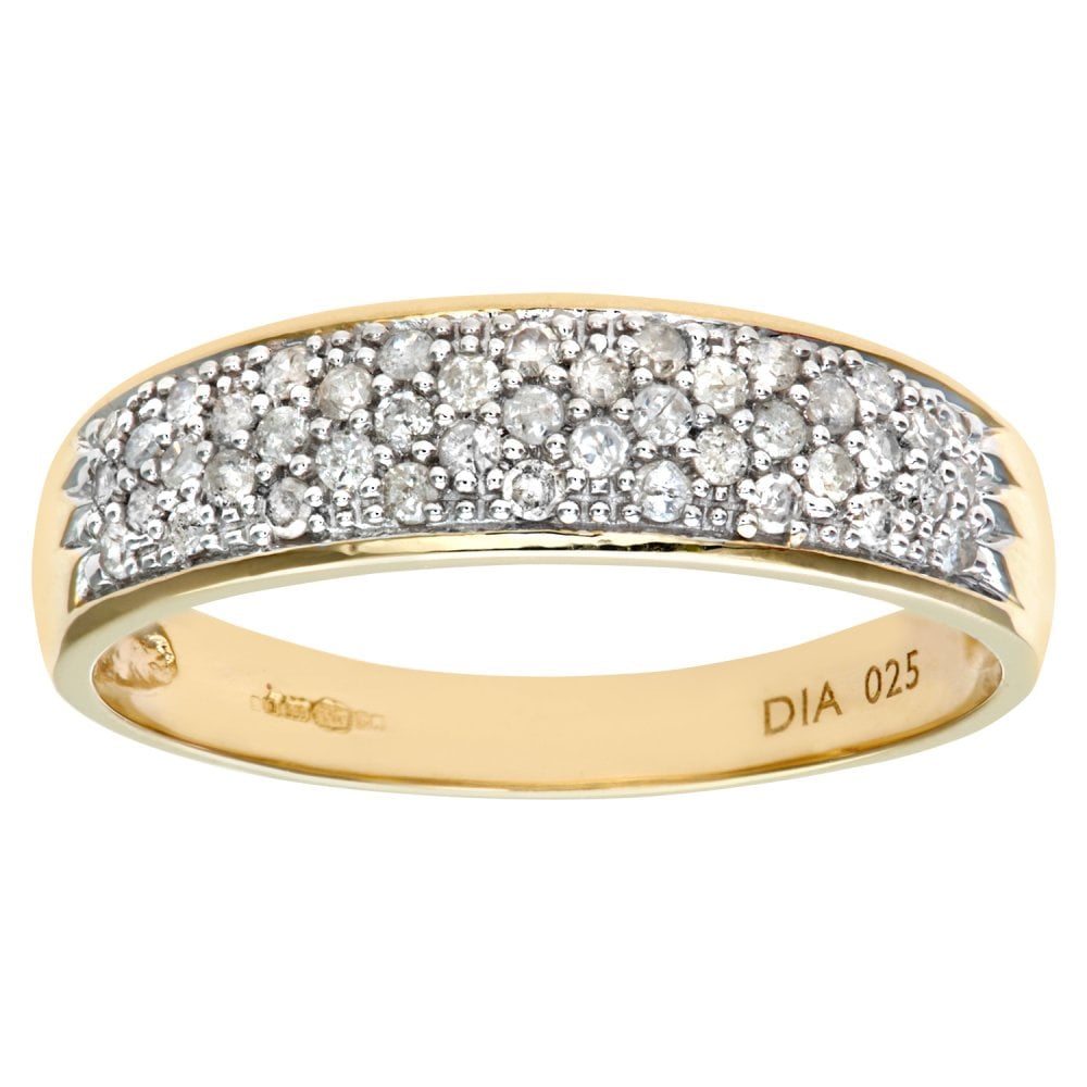SPARKLD 9ct Yellow Gold 0.25ct Diamond Eternity Ring