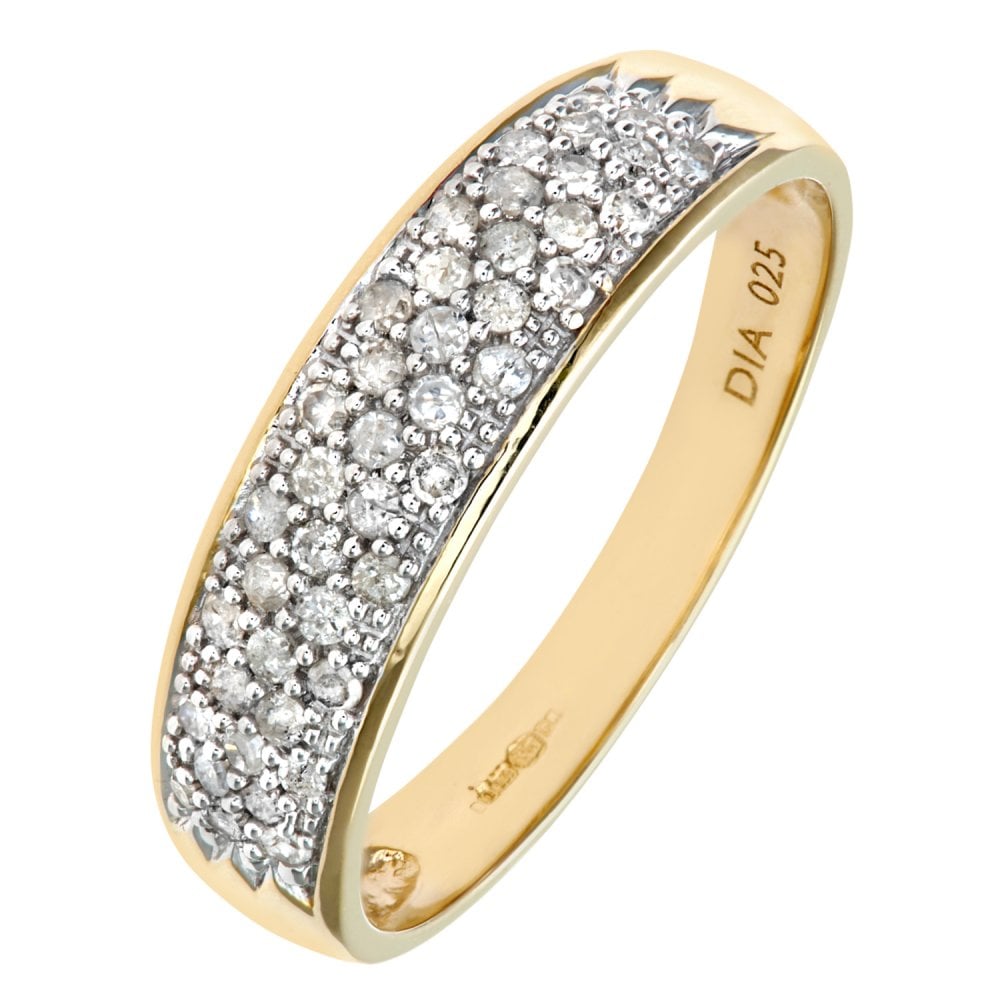 SPARKLD 9ct Yellow Gold 0.25ct Diamond Eternity Ring