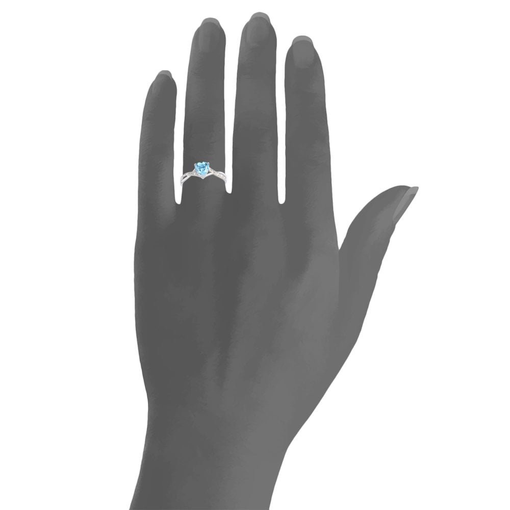 SPARKLD Women 9 ct (375) Blue Topaz Ring