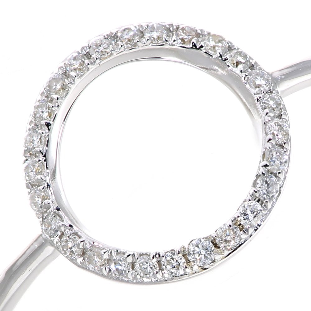 SPARKLD 9ct White Gold 0.07ct Diamond Circle Dress Ring