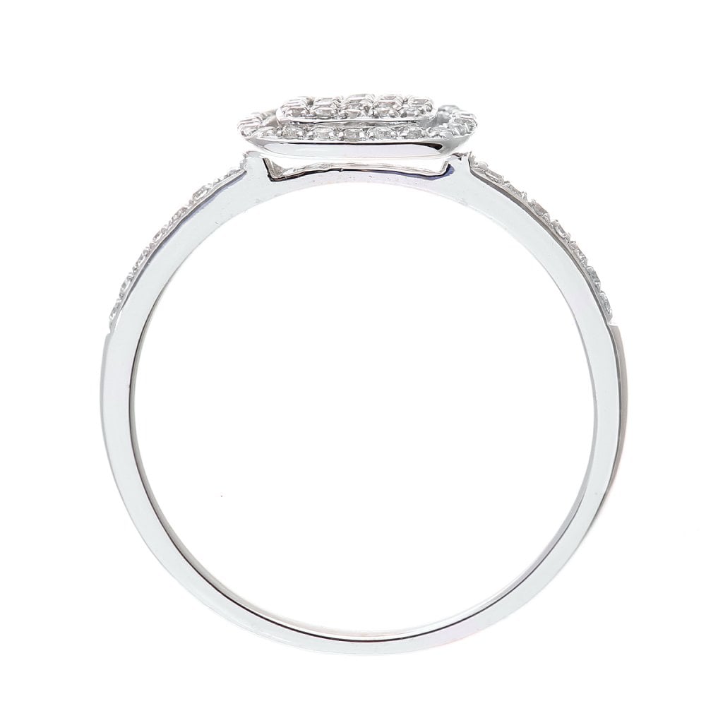 SPARKLD 18ct White Gold 0.25ct Diamond Halo Ring