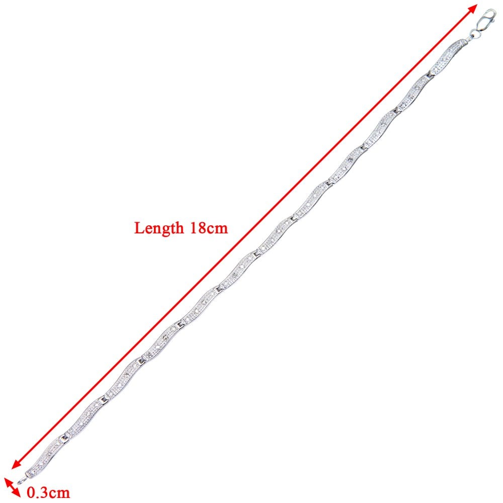 SPARKLD 9ct White Gold 0.25ct Diamond Link Bracelet