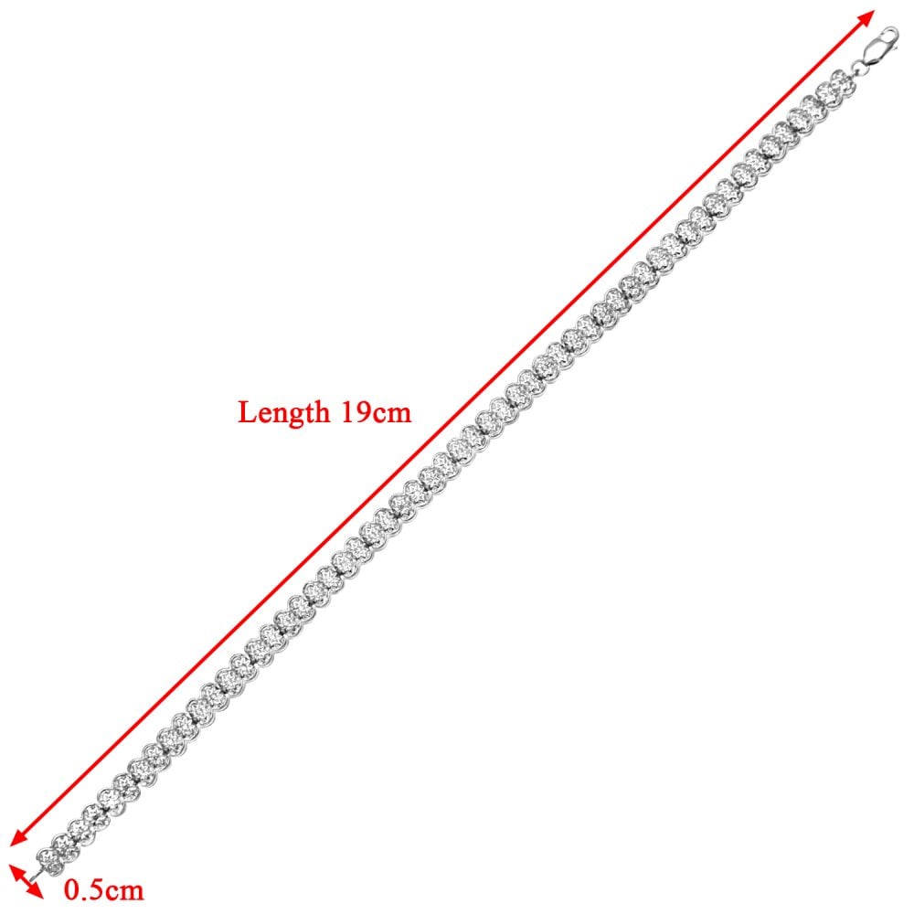 SPARKLD 9ct White Gold 0.25ct Diamond Tennis Bracelet