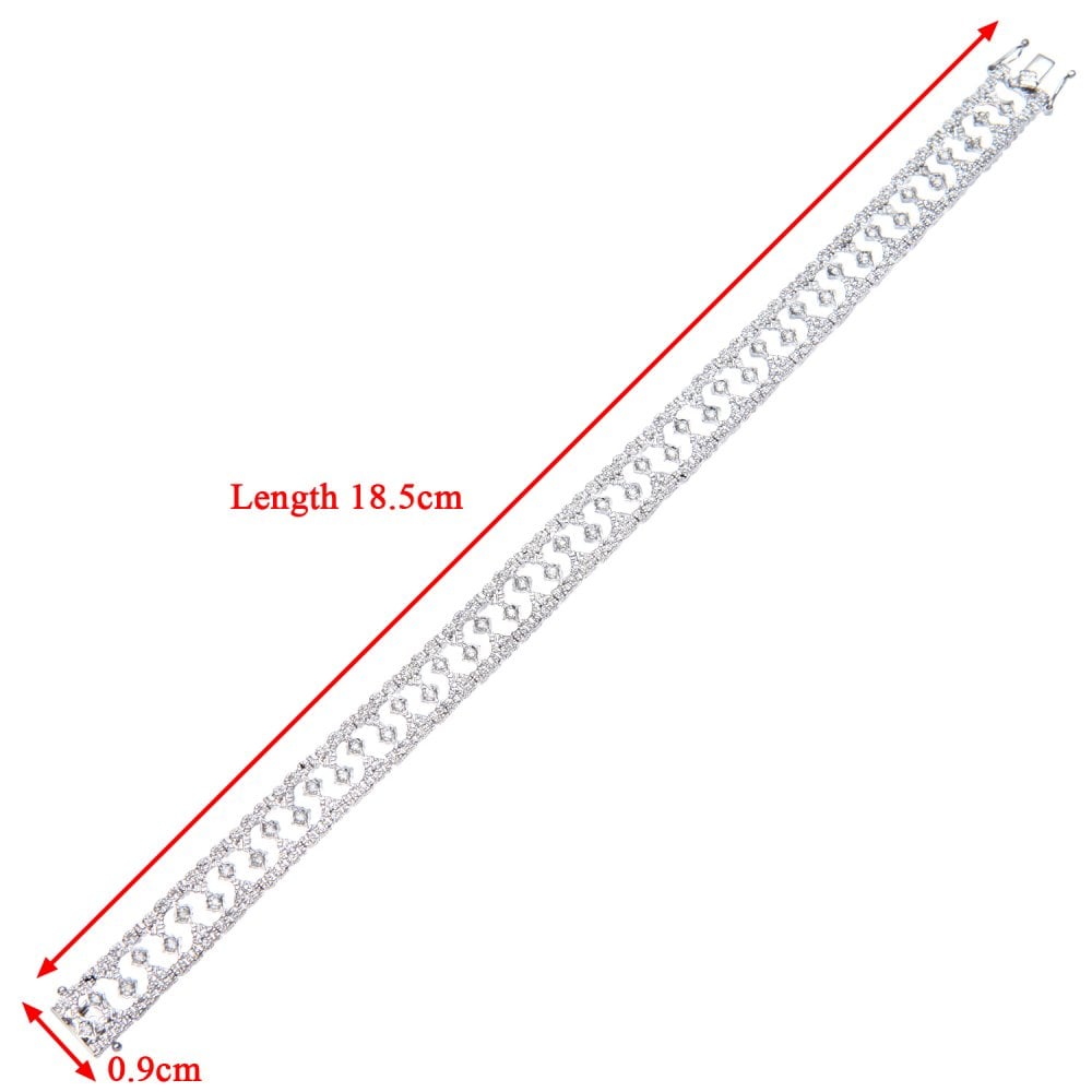 SPARKLD 9ct White Gold 0.25ct Diamond Tennis Bracelet