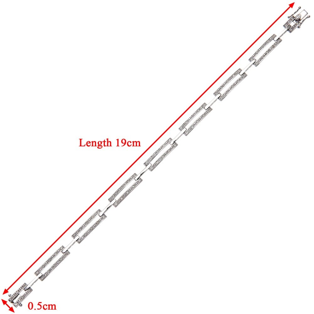 SPARKLD 9ct White Gold 0.33ct Diamond Link Bracelet