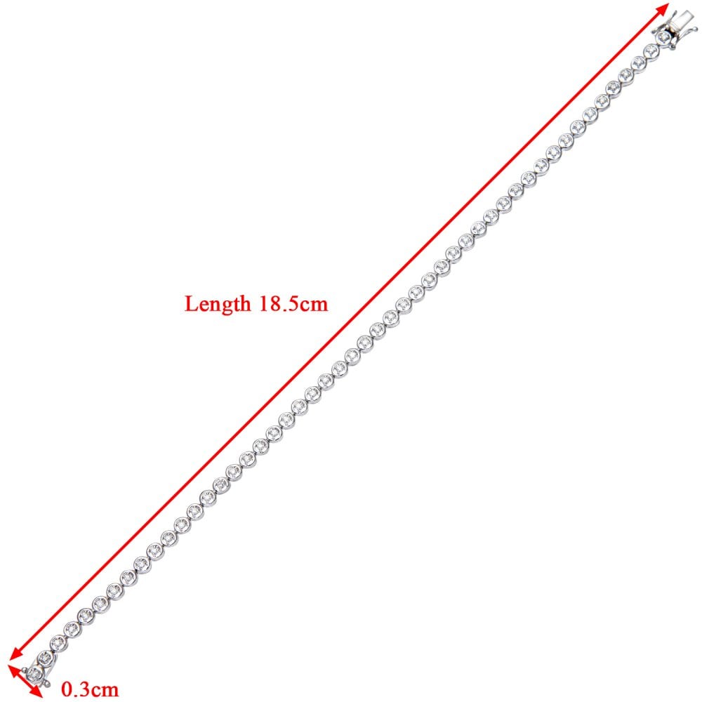 SPARKLD 9ct White Gold 0.50ct Diamond Tennis Bracelet