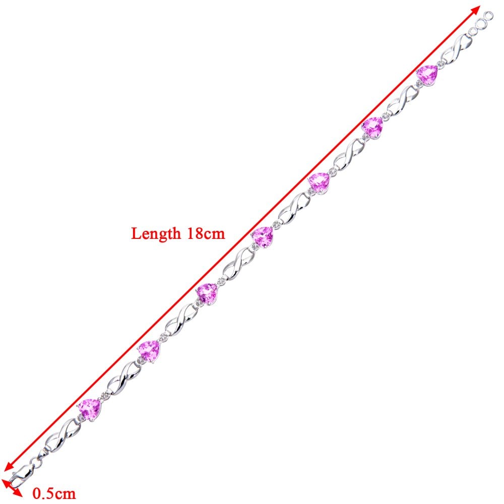 SPARKLD 9ct White Gold Oval Amethyst and 0.02ct Diamond Bracelet