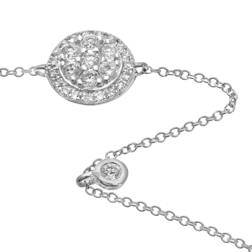 SPARKLD 9ct White Gold Round 0.20ct Diamond Halo Bracelet