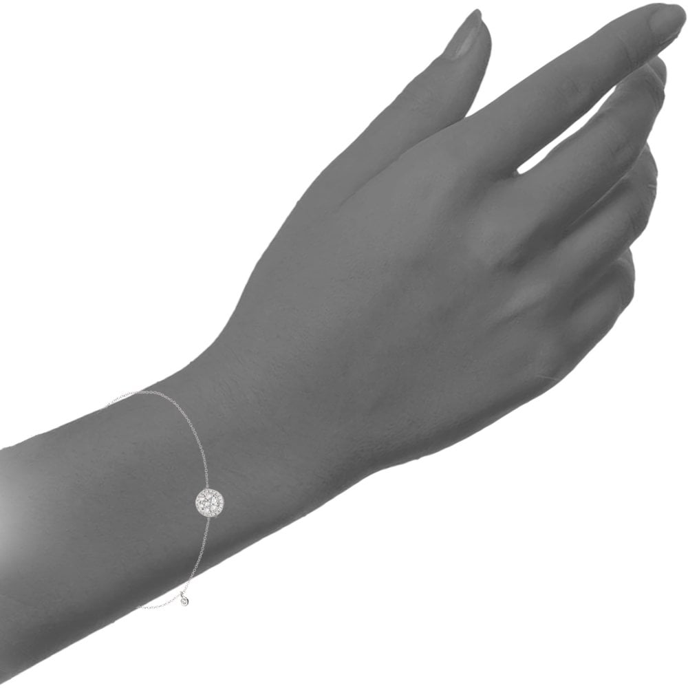 SPARKLD 9ct White Gold Round 0.20ct Diamond Halo Bracelet