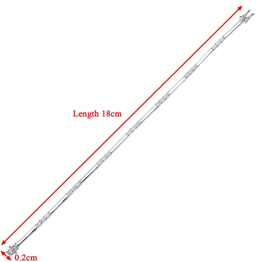 SPARKLD 9ct White Gold Trilogy 0.10ct Diamond Bracelet