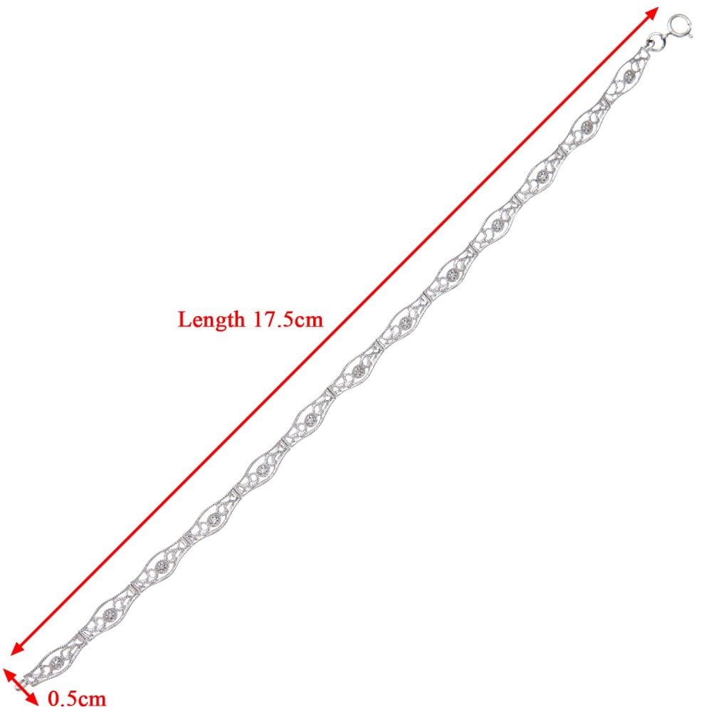 SPARKLD 9ct Yellow Gold 0.06ct Diamond Filigree Bracelet