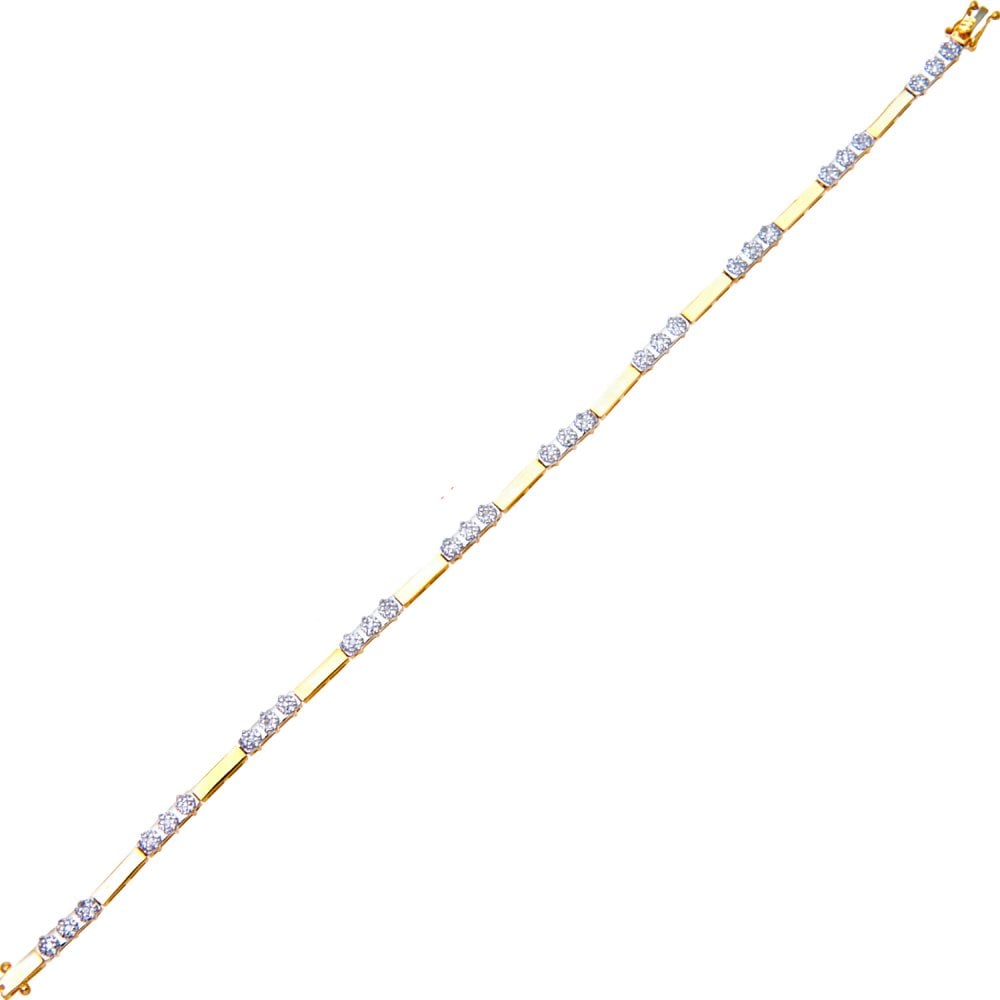 SPARKLD 9ct Yellow Gold 0.10ct Diamond Trilogy Bracelet