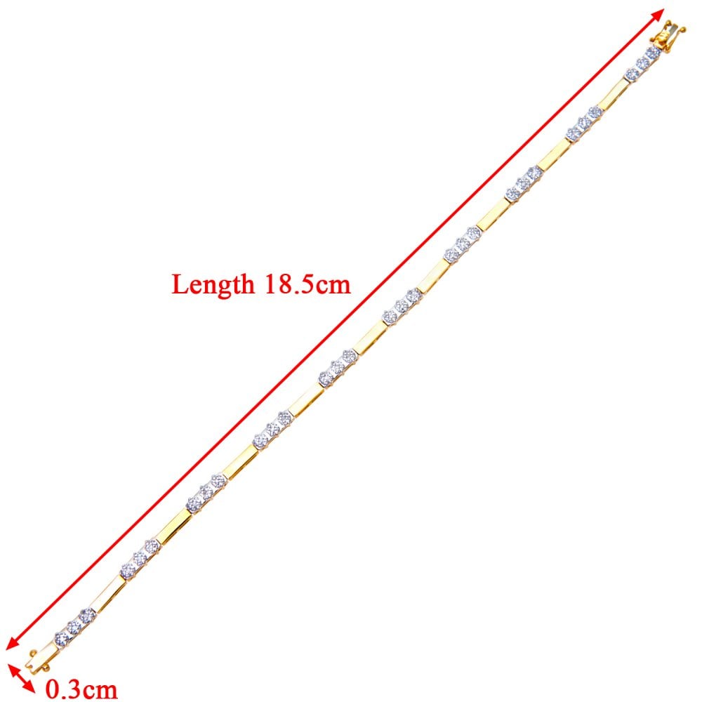 SPARKLD 9ct Yellow Gold 0.10ct Diamond Trilogy Bracelet
