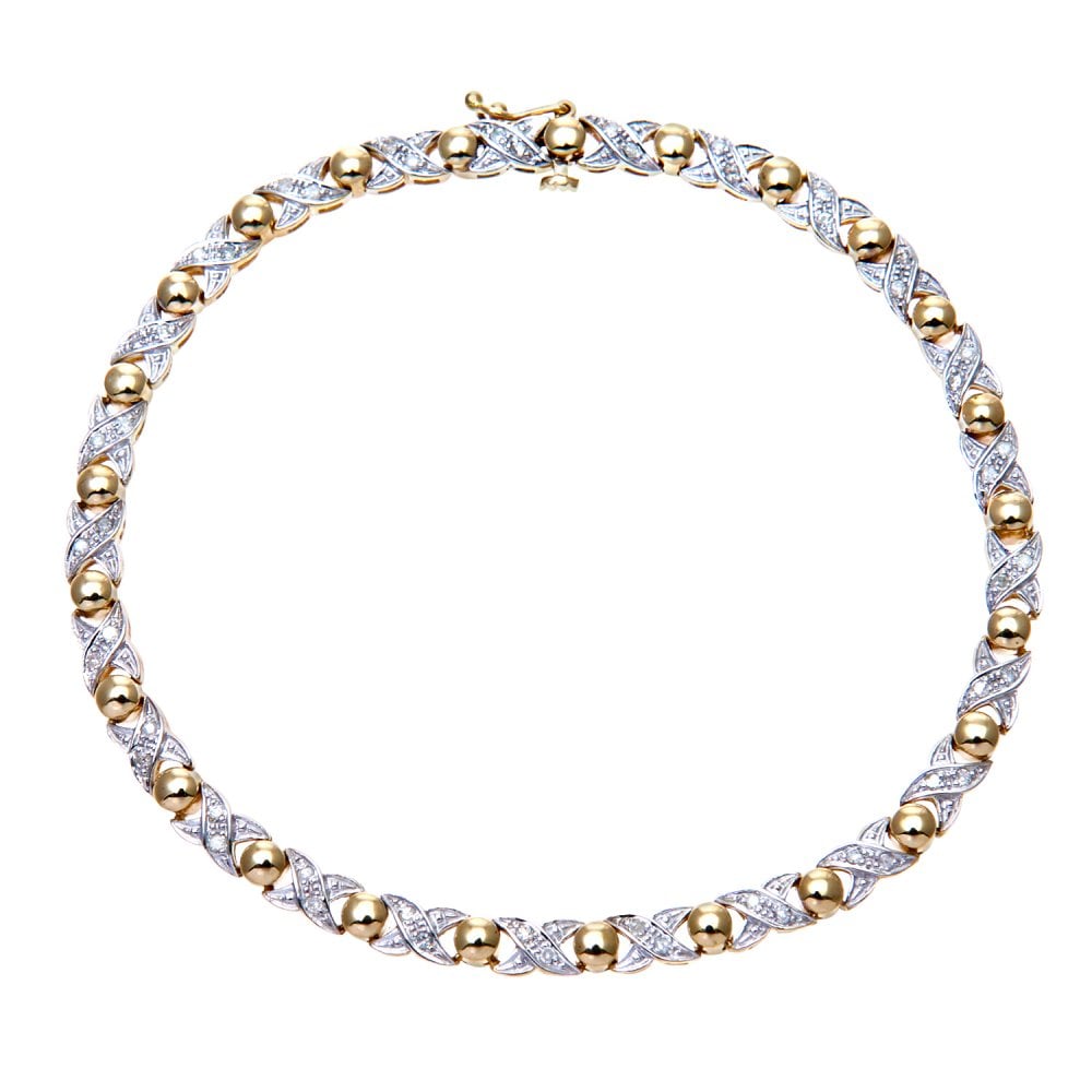 SPARKLD 9ct Yellow Gold 0.25ct Diamond Bracelet