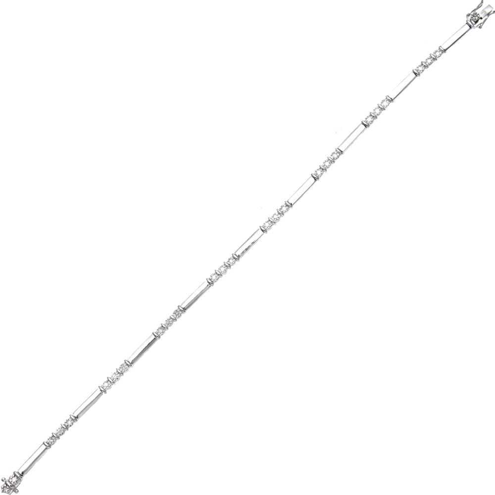SPARKLD 9ct White Gold 0.25ct Diamond Trilogy Bracelet