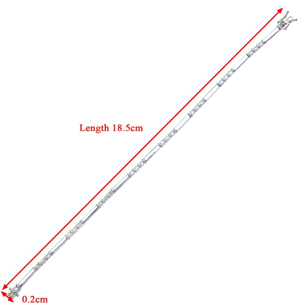 SPARKLD 9ct White Gold 0.25ct Diamond Trilogy Bracelet