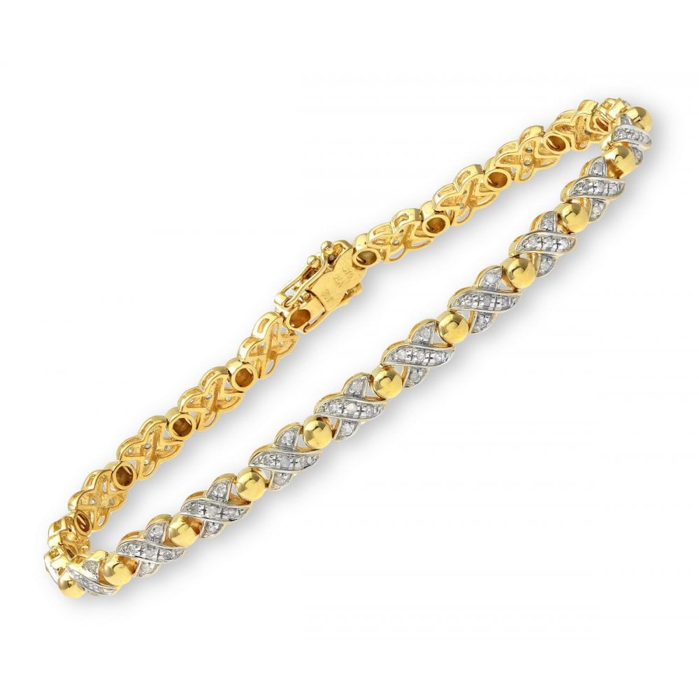 SPARKLD 9ct Yellow Gold 0.50ct Diamond Bracelet