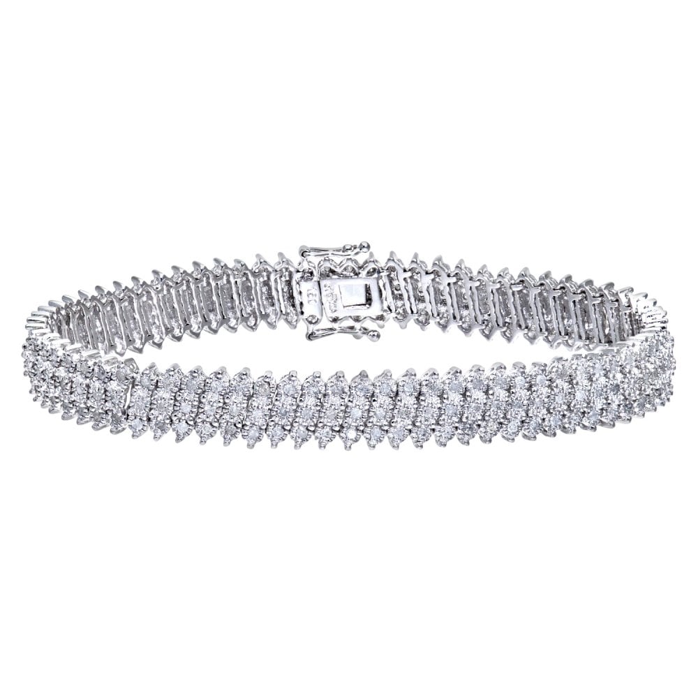 SPARKLD 9ct Yellow Gold 1.5ct Diamond Tennis Bracelet