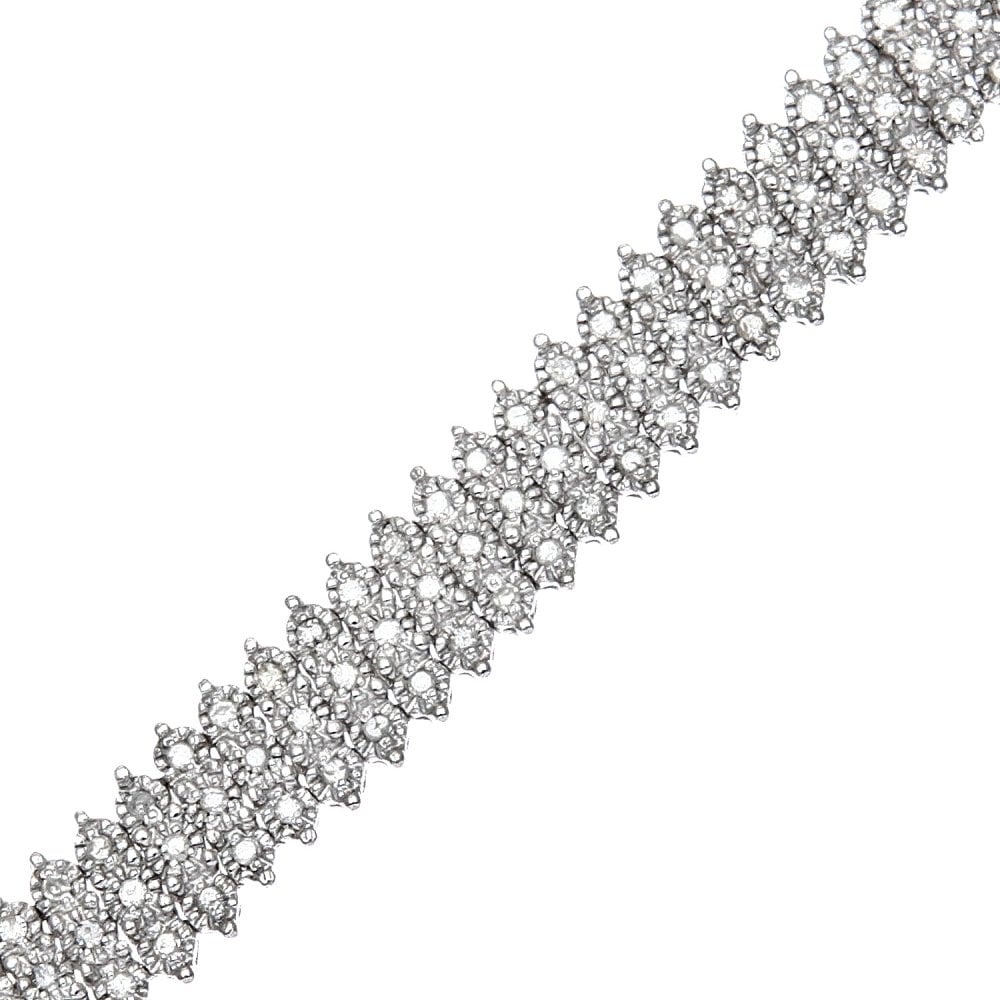 SPARKLD 9ct Yellow Gold 1.5ct Diamond Tennis Bracelet