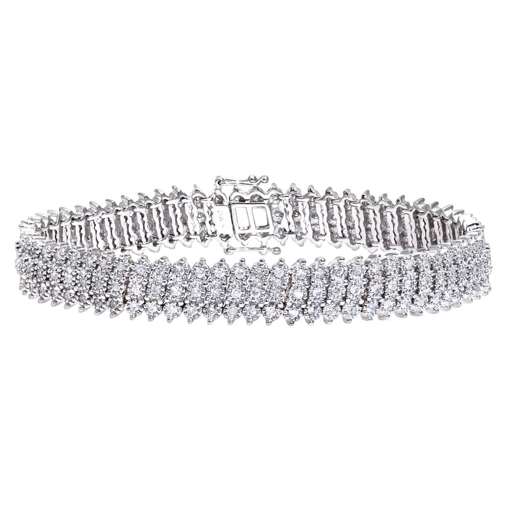 SPARKLD 9ct Yellow Gold 3.00ct Diamond Tennis Bracelet