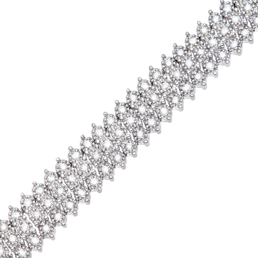 SPARKLD 9ct Yellow Gold 3.00ct Diamond Tennis Bracelet