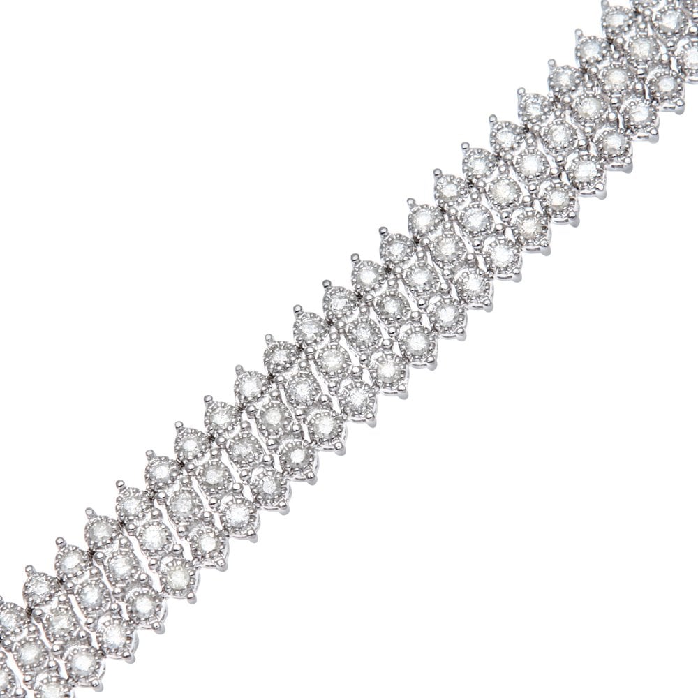 SPARKLD 9ct Yellow Gold 5.00ct Diamond Tennis Bracelet