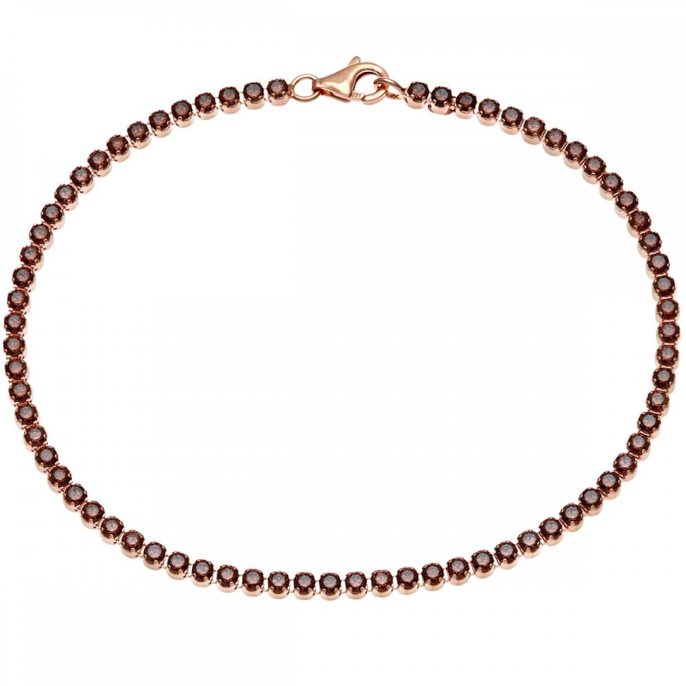SPARKLD Sterling Silver Rose Gold Plated Bracelet with Swarovski Crystalsct