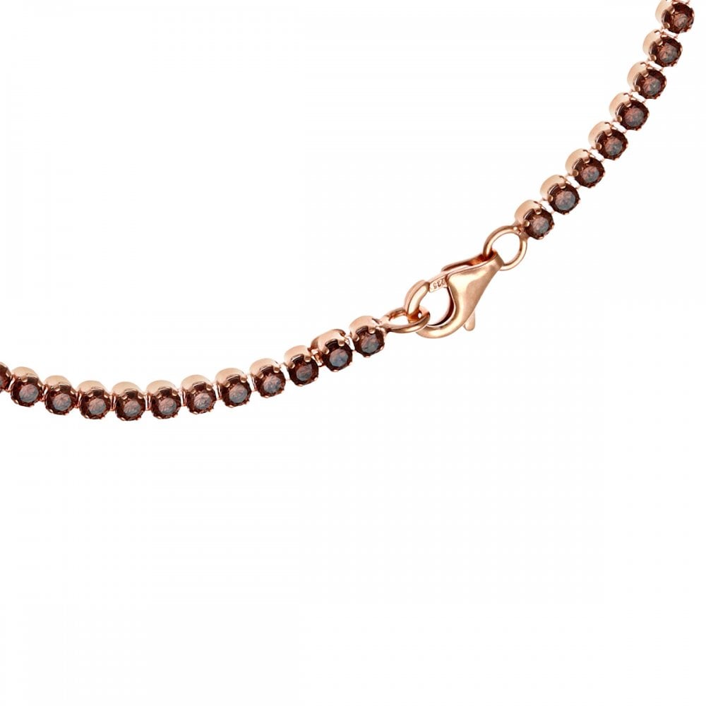 SPARKLD Sterling Silver Rose Gold Plated Bracelet with Swarovski Crystalsct
