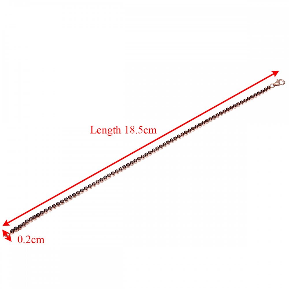 SPARKLD Sterling Silver Rose Gold Plated Bracelet with Swarovski Crystalsct