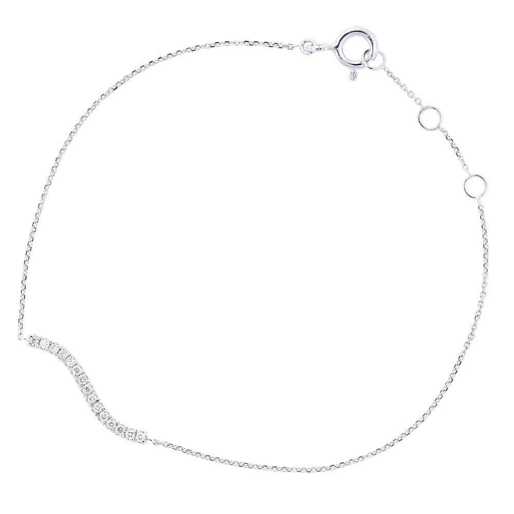 SPARKLD 9ct White Gold 0.10ct Diamond Bracelet