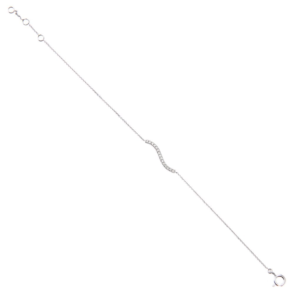 SPARKLD 9ct White Gold 0.10ct Diamond Bracelet