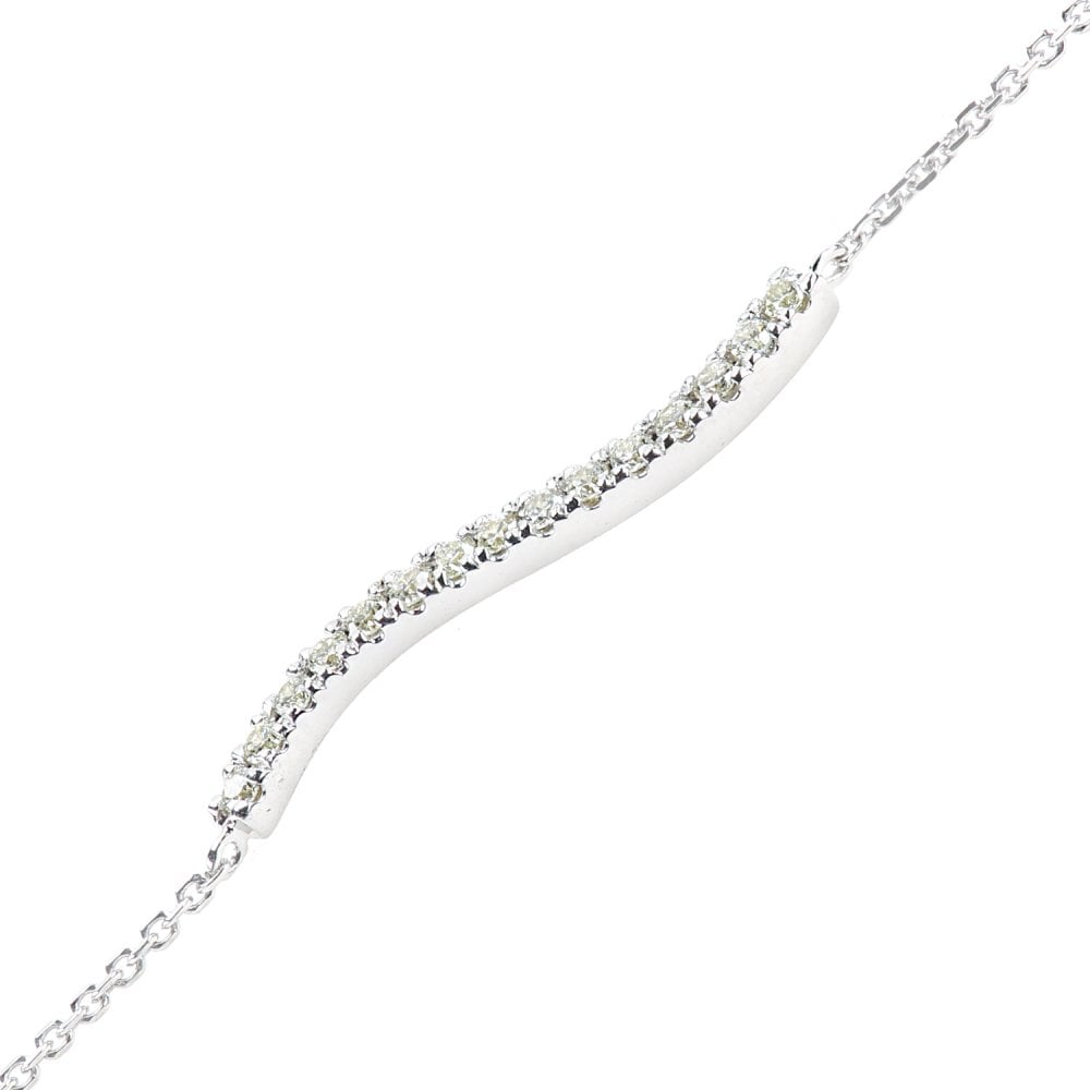 SPARKLD 9ct White Gold 0.10ct Diamond Bracelet