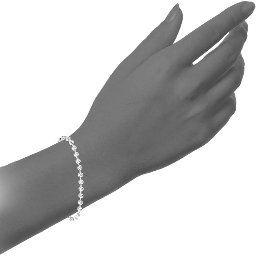SPARKLD 9ct White Gold 0.25ct Diamond Tennis Bracelet